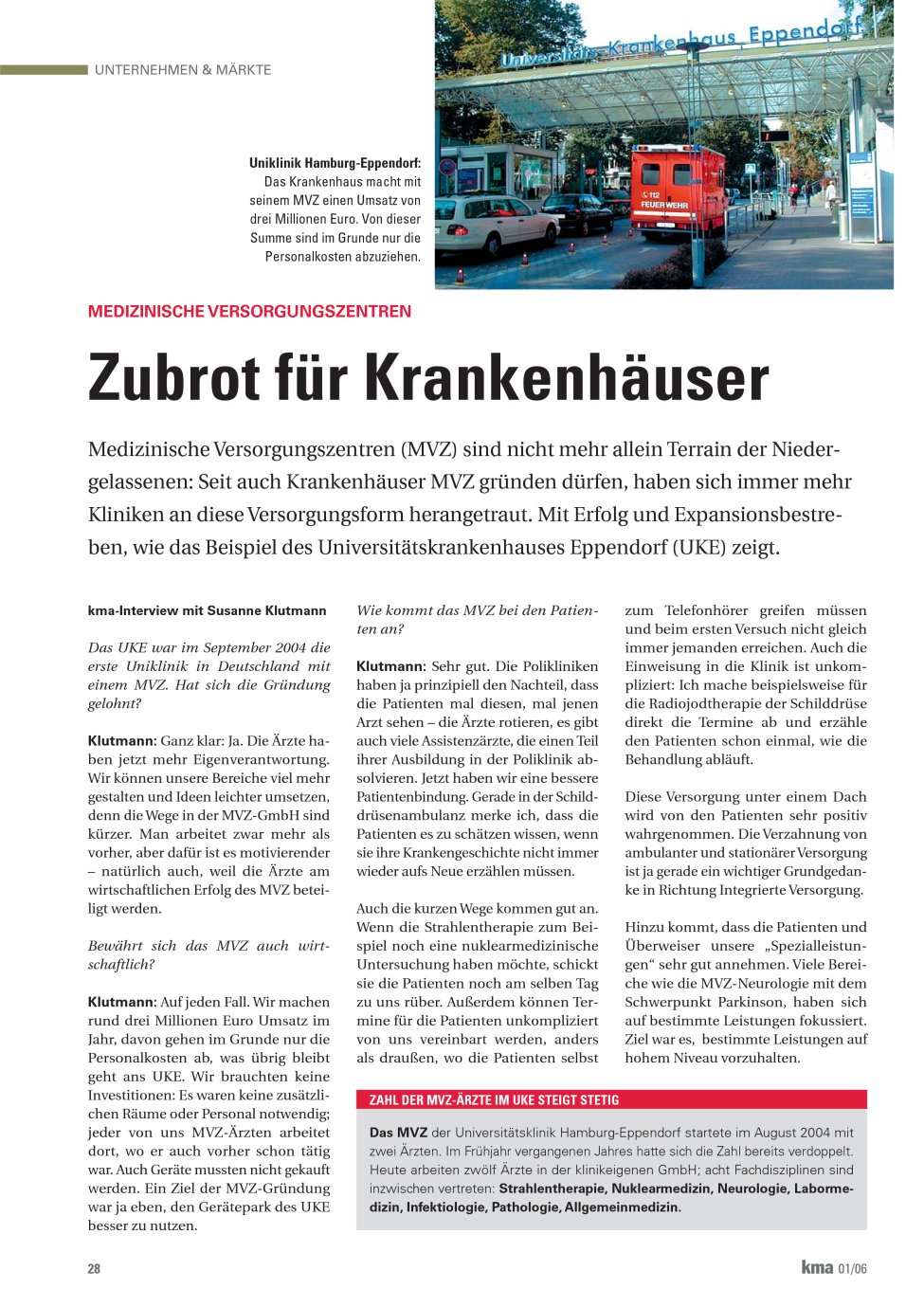 Vorschauseite 1: Zubrot für Krankenhäuser