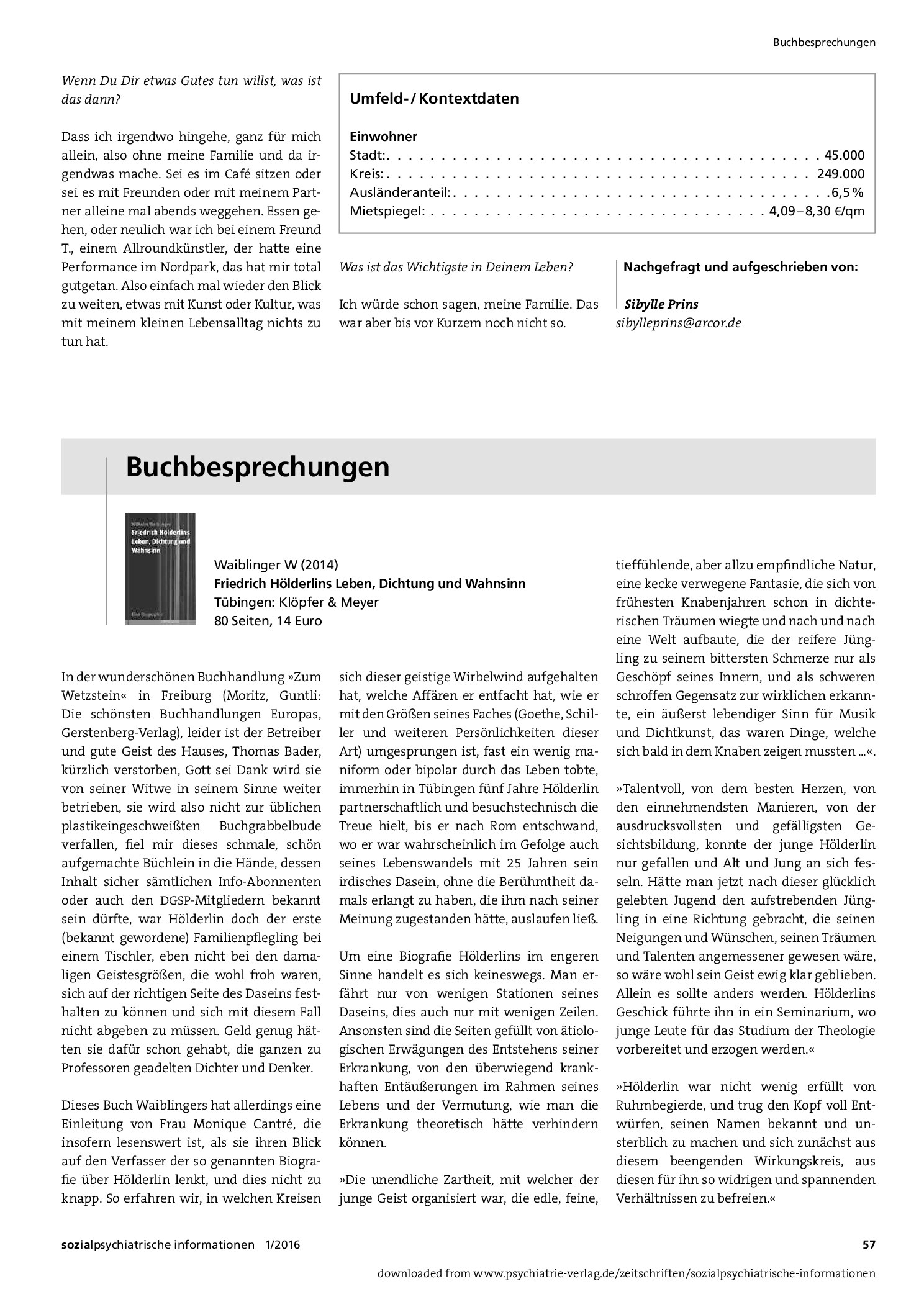 Vorschauseite 2: Lebenslagen – Amelie K. hütet ihr Kind...