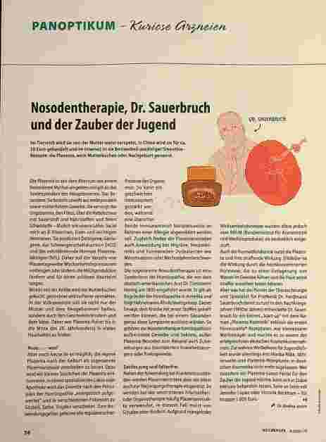 Vorschauseite 1: Nosodentherapie, Dr. Sauerbruch und der Zauber der Jugend