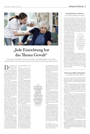 Vorschauseite 1: „Jede Einrichtung hat das Thema Gewalt“