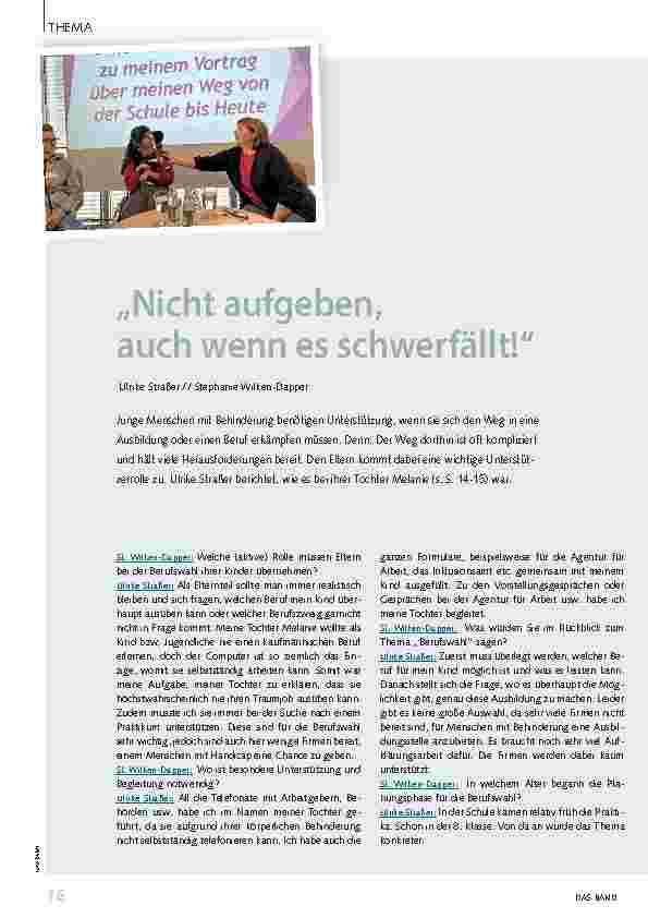Vorschauseite 1: "Nicht aufgeben, auch wenn es schwerfällt!"