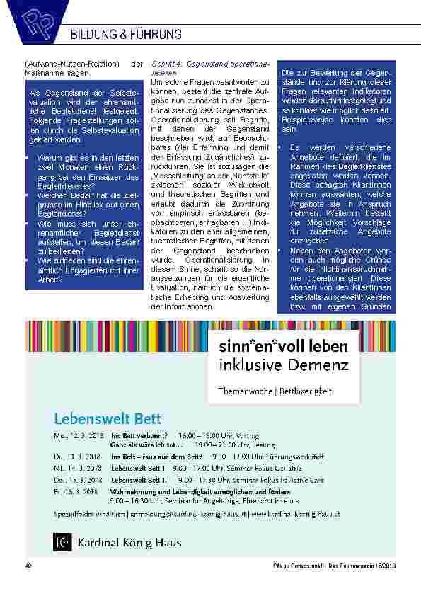 Vorschauseite 6: Selbstevaluation ein Instrument zur Qualitätssicherung im Pflegeund Gesundheitsbereich