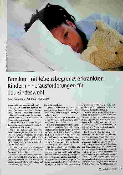 Vorschauseite 1: Familien mit lebensbegrenzt erkrankten Kindern - Herausforderungen für das Kindeswohl