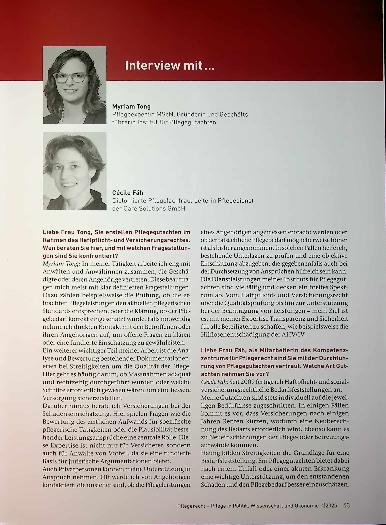 Vorschauseite 1: Interview mit. .. Myriam Tong; Cecile Fäh.