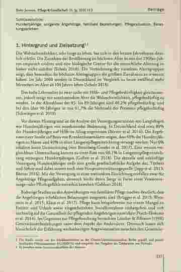 Vorschauseite 2: Die Pflegesituation Hundertjähriger aus der Perspektive sorgender Töchter und Söhne vor dem Hintergrund gemeinsamer Vergangenheiten - eine vertiefende Analyse