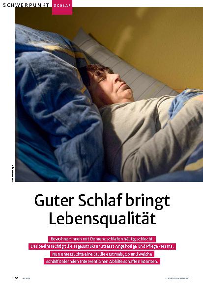 Vorschauseite 1: Guter Schlaf bringt Lebensqualität