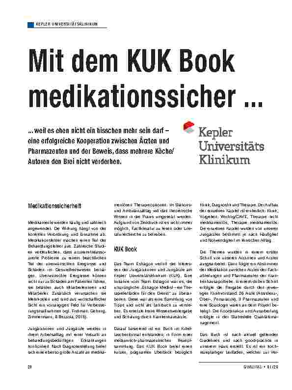 Vorschauseite 1: Mit dem KUK Buch Medikationssicher ...
