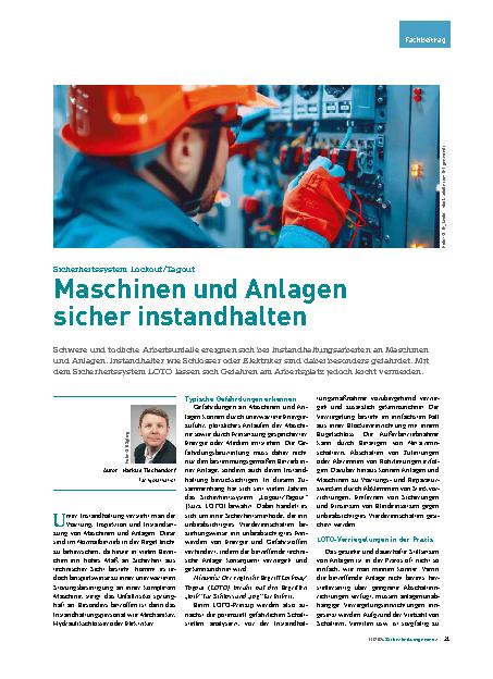 Vorschauseite 1: Sicherheitssystem Lockout/Tagout: Maschinen und Anlagen sicher instandhalten