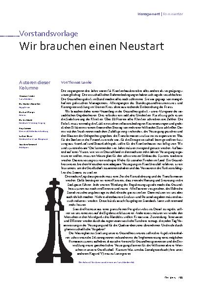 Vorschauseite 1: Vorstandsvorlage Wir brauchen einen Neustart