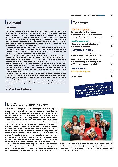 Vorschauseite 3: Sterilgutlogistik 4. 0 in der Aufbereitungseinheit für Medizinprodukte (AEMP) am Universitätsklinikum Tübingen
