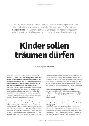 Vorschauseite 1: Kinder sollen träumen dürfen
