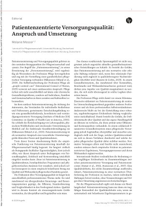 Vorschauseite 1: Patientenzentrierte Versorgungsqualität: Anspruch und Umsetzung