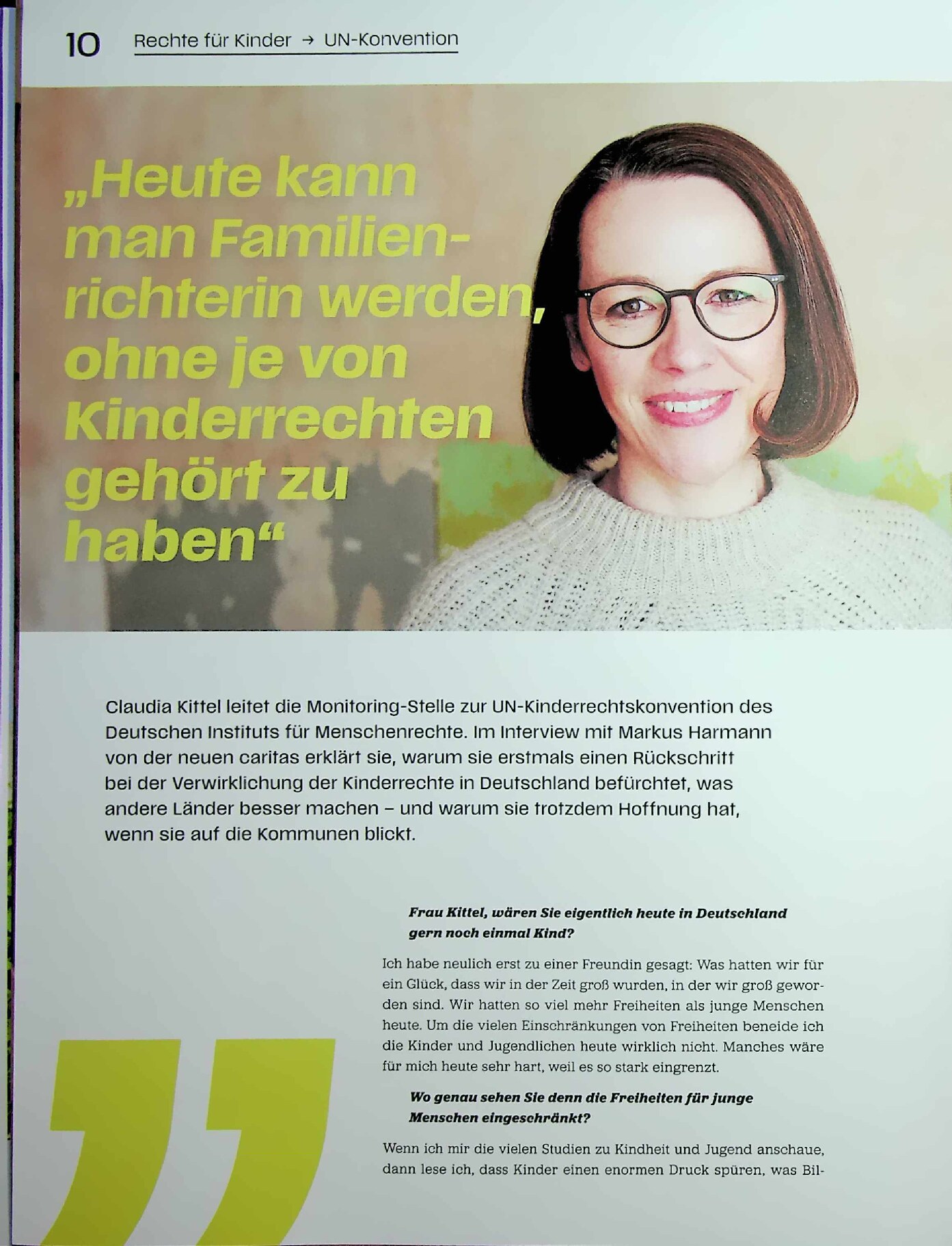 Vorschauseite 1: "Heute kann man Familienrichterin werden, ohne je von Kinderrechten gehört zu haben"