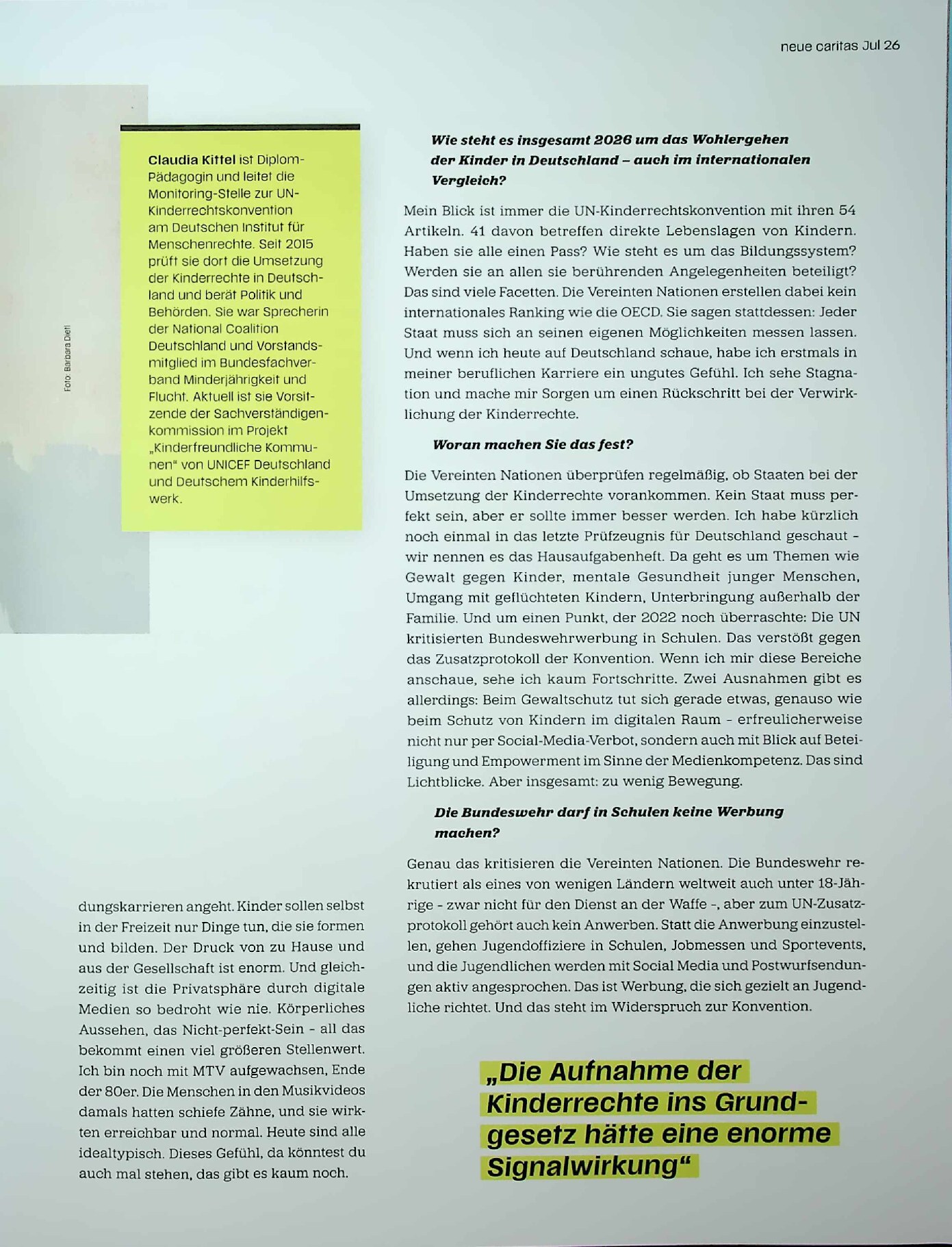 Vorschauseite 2: "Heute kann man Familienrichterin werden, ohne je von Kinderrechten gehört zu haben"