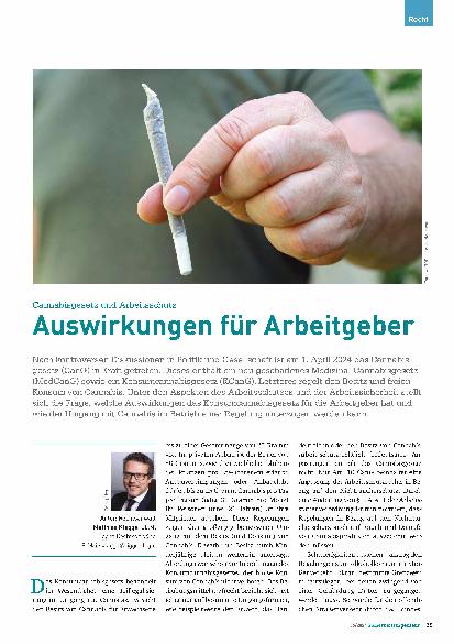 Vorschauseite 1: Cannabisgesetz und Arbeitsschutz: Auswirkungen für Arbeitgeber