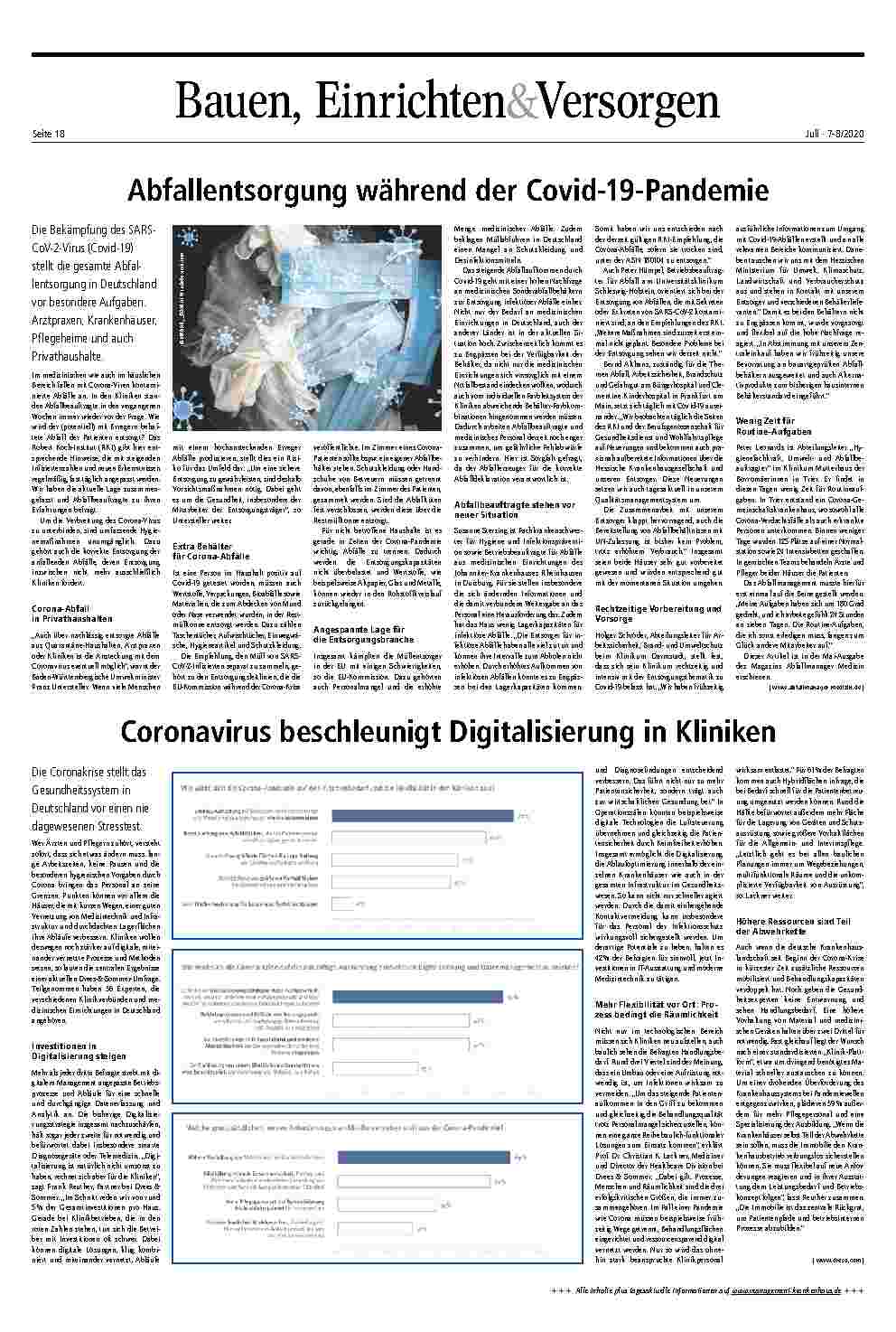 Vorschauseite 1: Bauen, Einrichten & Versorgen: Abfallentsorgung während der Covid-19-Pandemie
