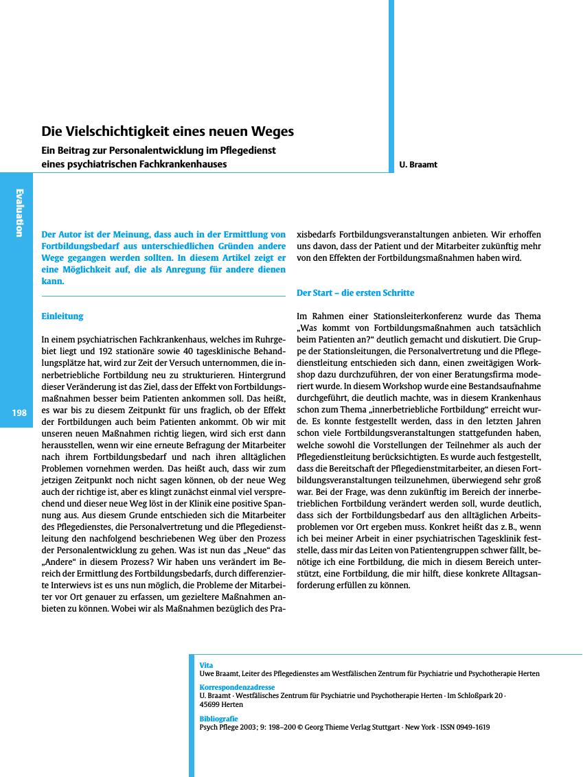 Vorschauseite 1: Die Vielschichtigkeit eines neuen Weges