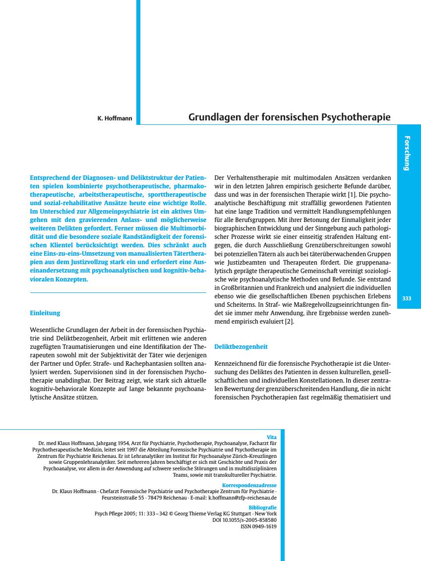Vorschauseite 1: Grundlagen der forensischen Psychotherapie