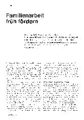 Vorschauseite 1: Familienarbeit früh fördern