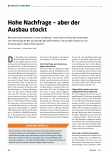 Vorschauseite 1: Hohe Nachfrage - aber der Ausbau stockt