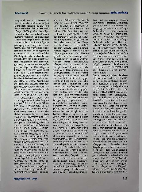 Vorschauseite 6: Zur Anwendung des arbeitsrechtlichen Gleichbehandlungsgrundsatzes im Rahmen einer Eingruppierung.