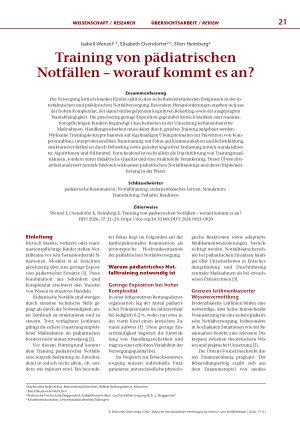 Vorschauseite 1: Training von pädiatrischen Notfällen – worauf kommt es an?