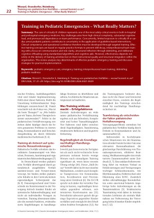 Vorschauseite 2: Training von pädiatrischen Notfällen – worauf kommt es an?