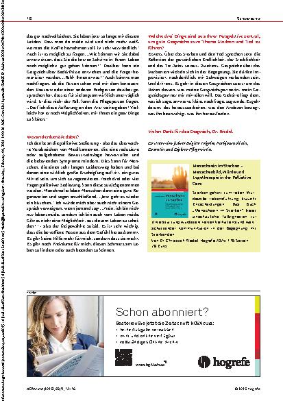 Vorschauseite 4: „Der Tod ist im Leben eigentlich immer zu Gast“