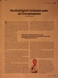 Vorschauseite 1: Nachhaltigkeit bedeutet mehr als Energiesparen.