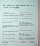 Vorschauseite 1: Beschlüsse der Bundeskommission 1/2021 vom 25. Februar 2021