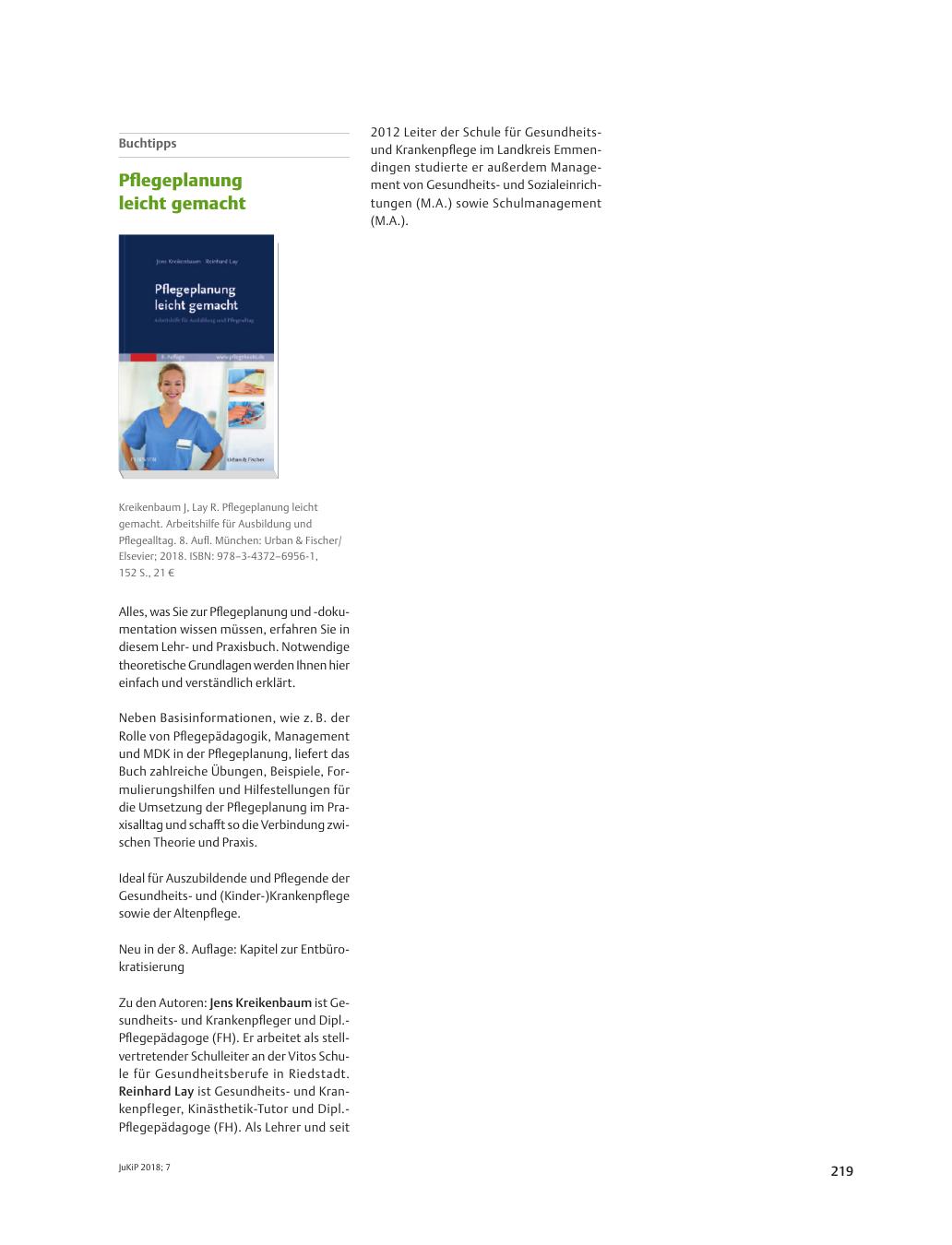 Vorschauseite 1: Pflegeplanung leicht gemacht