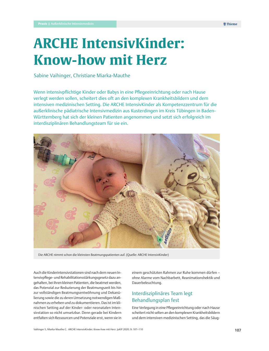 Vorschauseite 1: ARCHE Intensivkinder: Know-how mit Herz