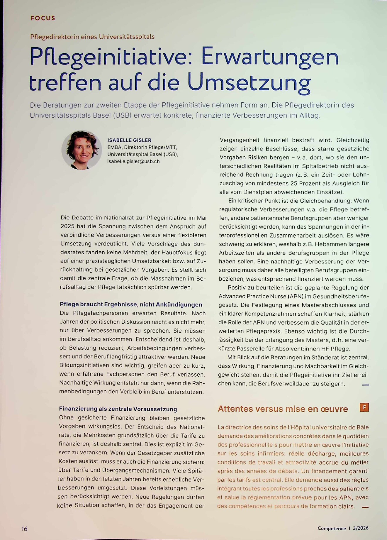 Vorschauseite 1: Pflegeinitiative: Erwartungen treffen auf die Umsetzung