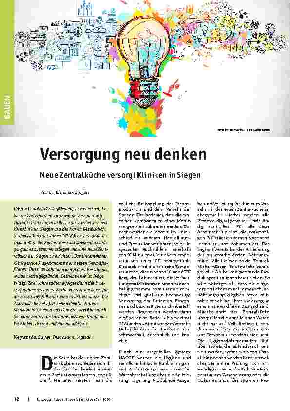 Vorschauseite 1: Versorgung neu denken: Neue Zentralküche versorgt Kliniken in Siegen