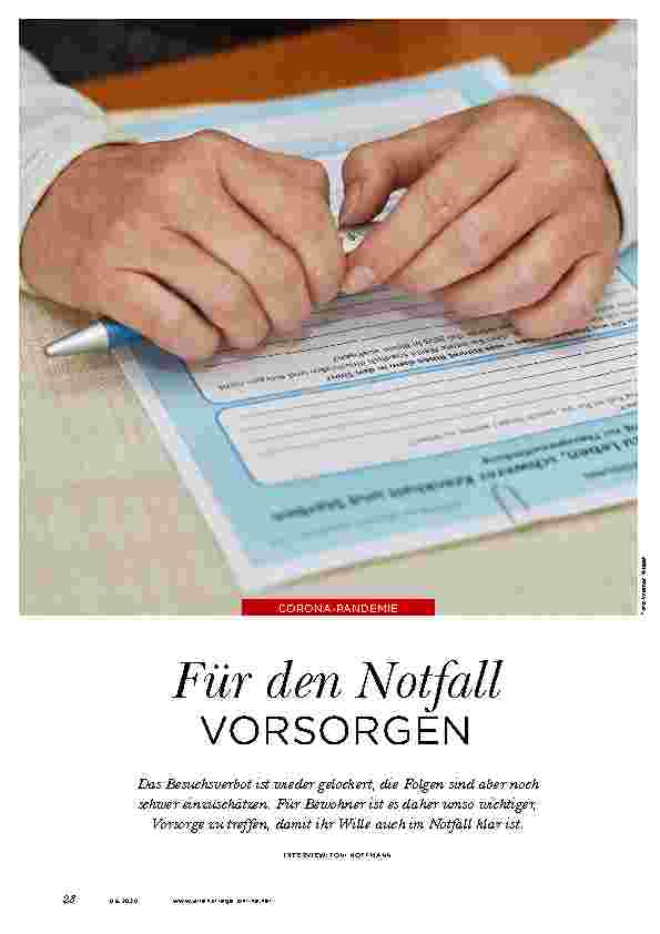 Vorschauseite 1: Für den Notfall VORSORGEN