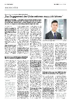 Vorschauseite 1: "Das Engagement der Unternehmen muss sich lohnen."