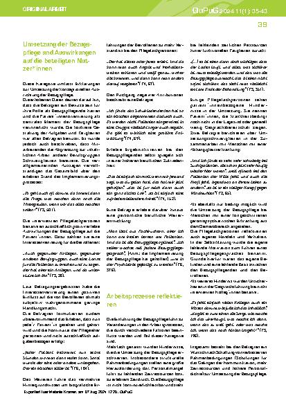 Vorschauseite 5: Implementierung des Bezugspflegesystems in der Psychiatrie: die Sichtweise von Pflegefachpersonen auf den veränderten Arbeitsalltag und Versorgungshandeln - eine qualitative Studie