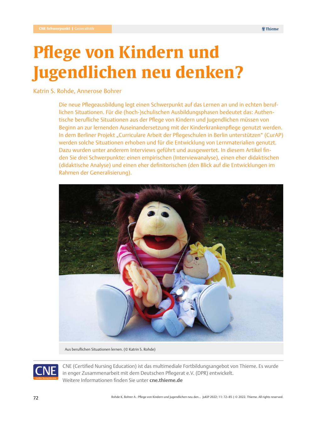 Vorschauseite 1: Pflege von Kindern und Jugendlichen neu denken?