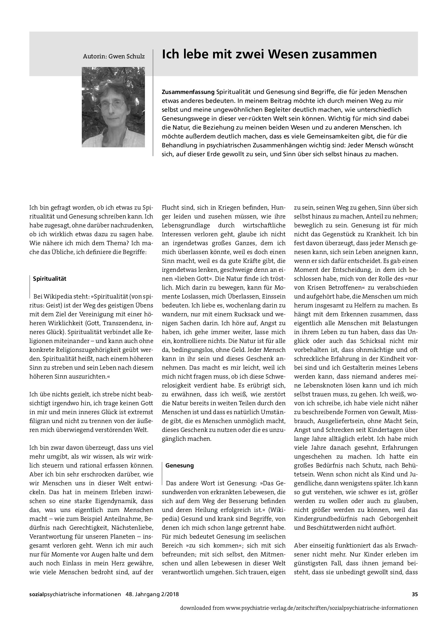 Vorschauseite 1: Ich lebe mit zwei Wesen zusammen