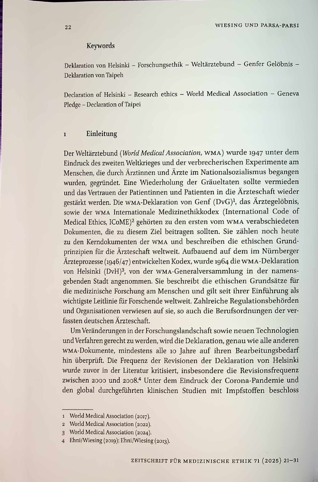 Vorschauseite 2: Die Revision der Deklaration von Helsinki im Jahre 2024