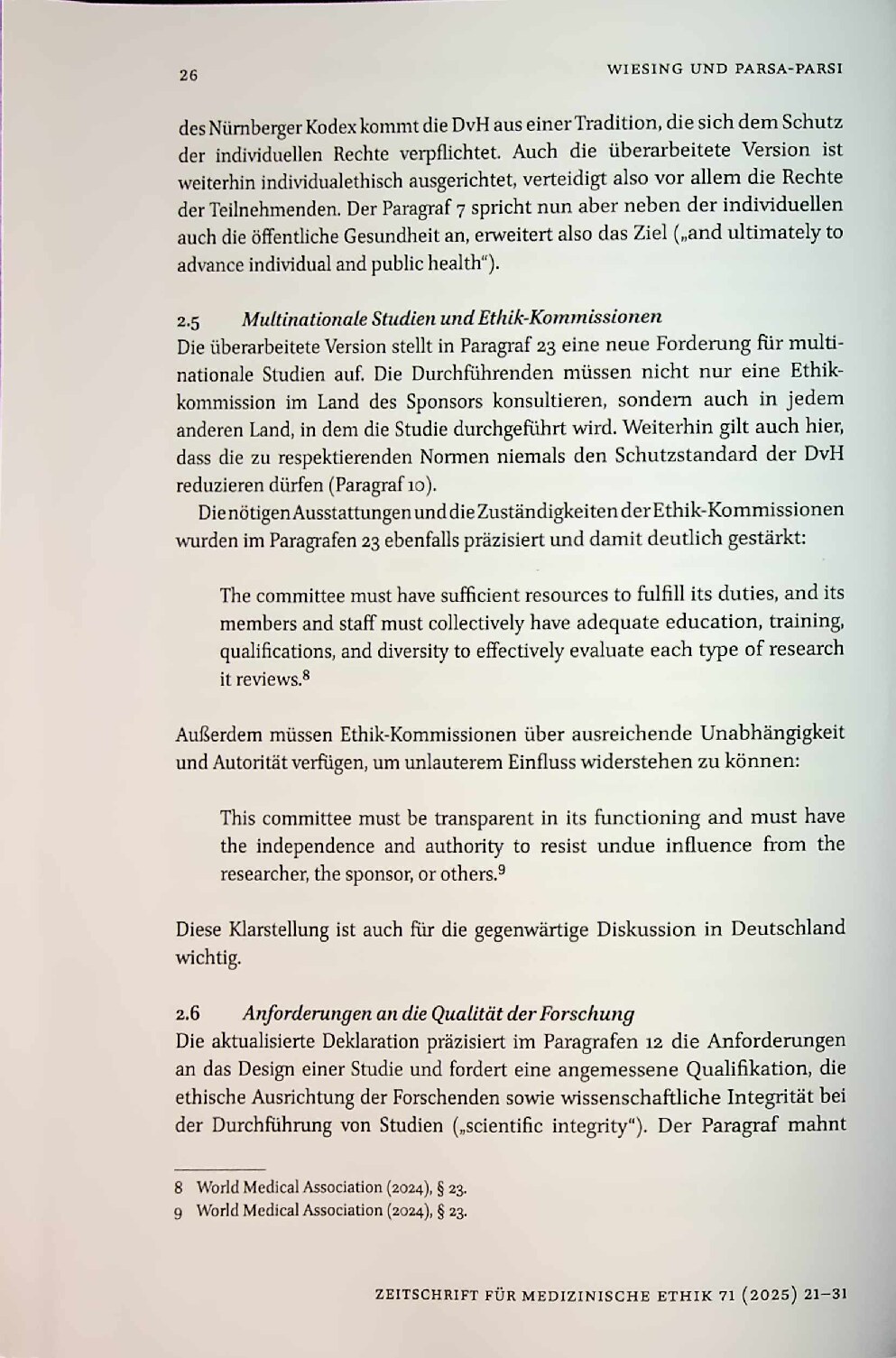 Vorschauseite 6: Die Revision der Deklaration von Helsinki im Jahre 2024