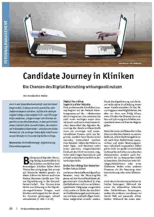 Vorschauseite 1: Candidate Journey in Kliniken: Die Chancen des Digital Recruiting wirkungsvoll nutzen