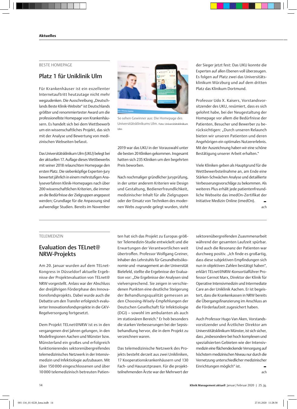 Vorschauseite 1: TELEMEDIZIN: Evaluation des TELnet@NRW-Projekts