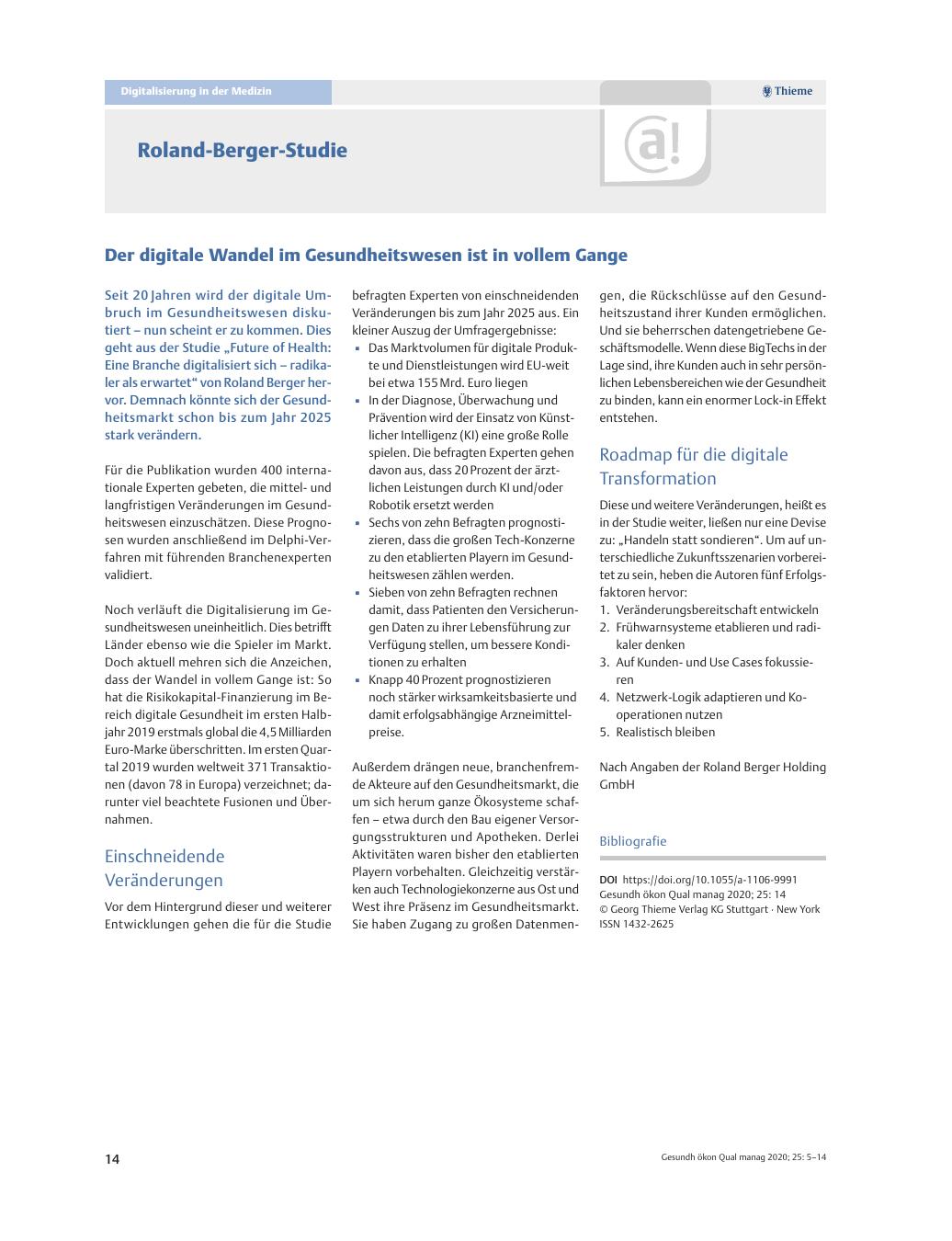Vorschauseite 1: Roland Berger-Studie