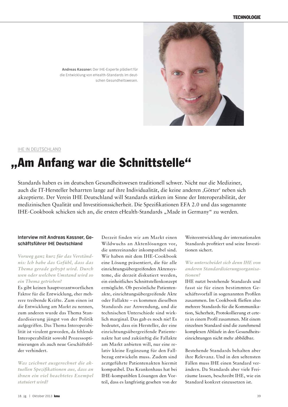 Vorschauseite 1: ?Am Anfang war die Schnittstelle?