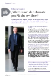 Vorschauseite 1: Bilanzgespräch „Wir müssen den Umsatz pro Fläche erhöhen“