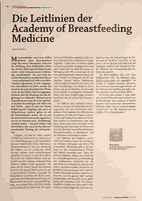 Vorschauseite 1: Die Leitlinien der Academy of Breastfeeding Medicine