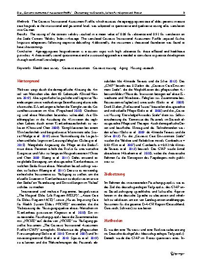 Vorschauseite 2: Das „Geriatric Institutional Assessment Profile“: Übersetzung ins Deutsche, kulturelle Adaption und Pretest