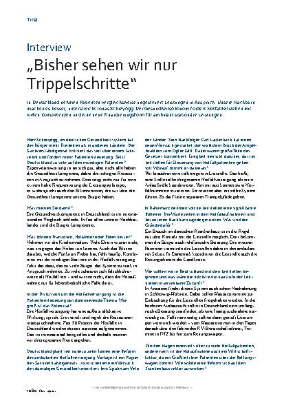 Vorschauseite 1: "Bisher sehen wir nur Trippelschritte."