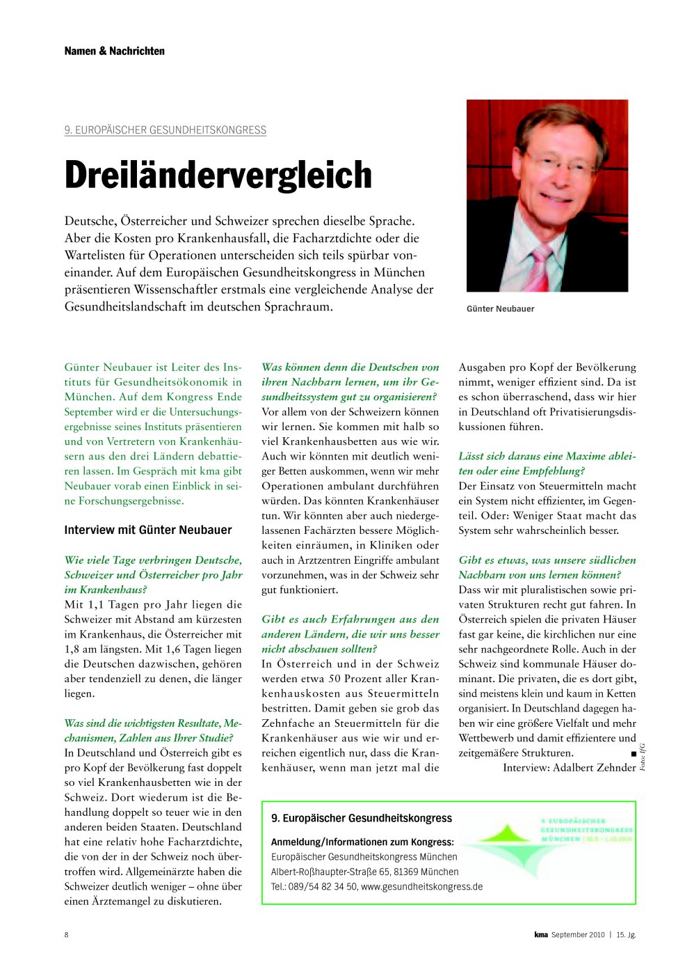 Vorschauseite 1: Dreiländervergleich